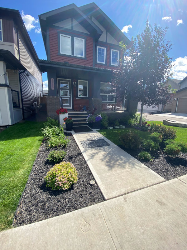 Frontyard designed and developed by my landscaping in Edmonton